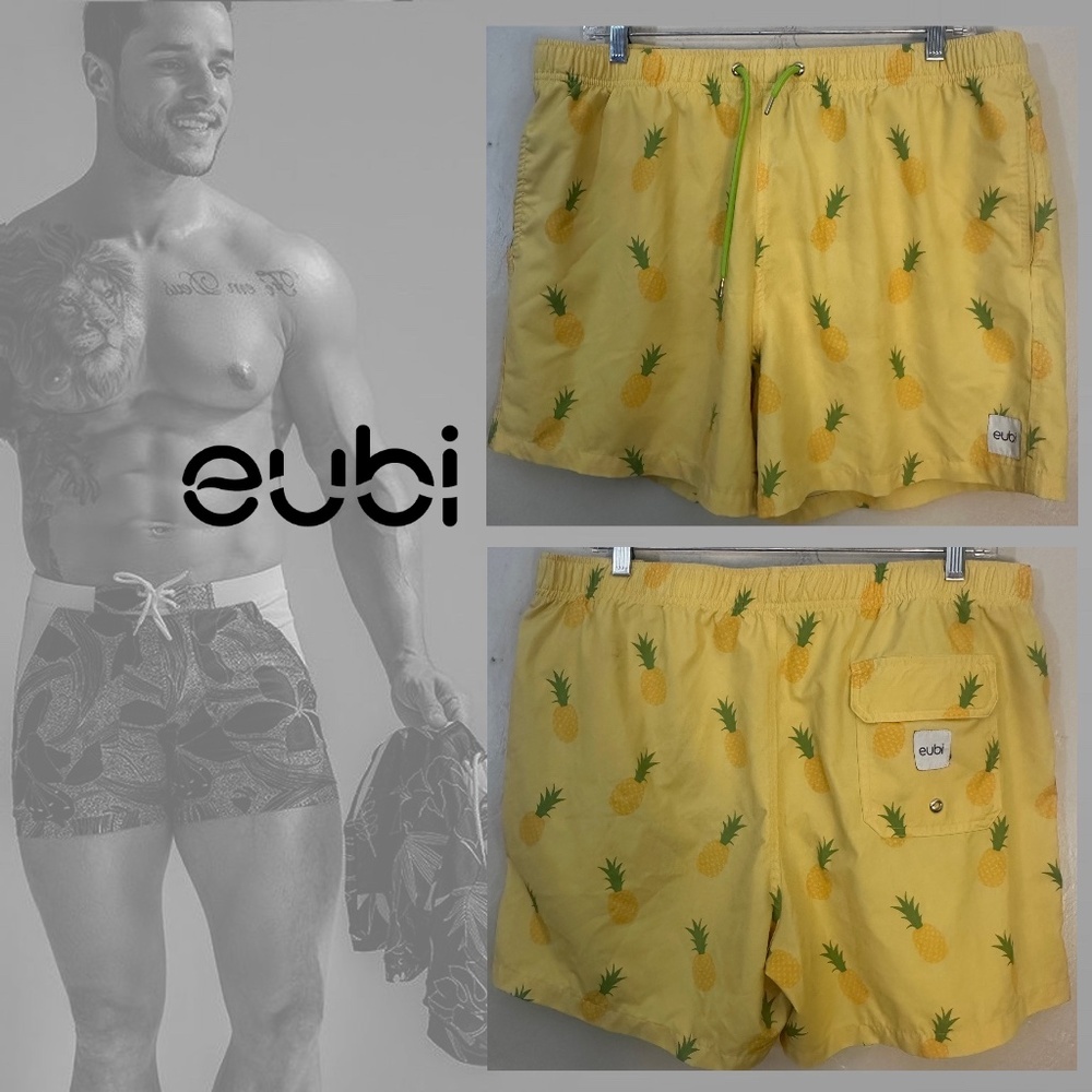 Eubi Swim Trunks XL Gently worn 36-42" waist 4.5" inseam 90% polyester/10% lycra
